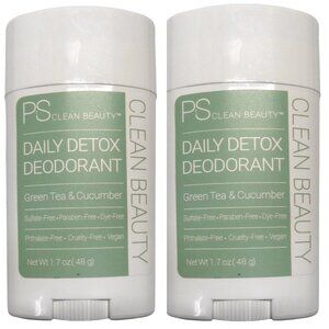 PS CLEAN BEAUTY Dally Detox Deodorant Green Tea & Cucumber 1.7oz (Set of…